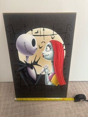 The Nightmare Before Christmas Jack and Sally Art Print - Red & Black